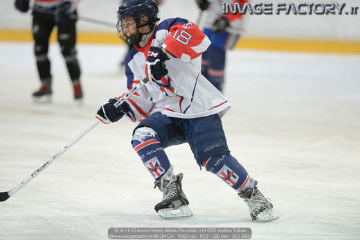 2014-11-15 Aosta-Hockey Milano Rossoblu U14 0261 Andrea Tulliani